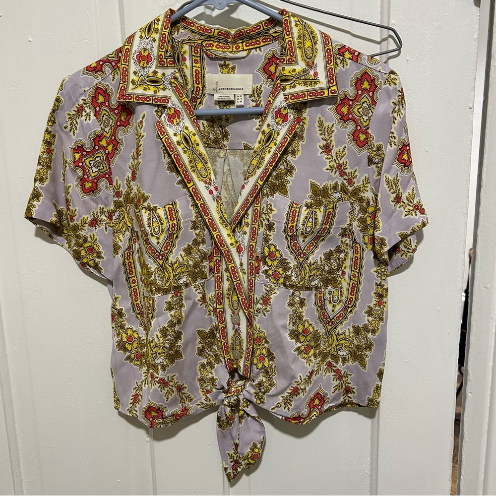 Anthropologie crop tie top